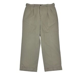 Brook Brother Mens 37x30 Advantage Chino Pants Beige Elliot Fit Pleated‎ Front